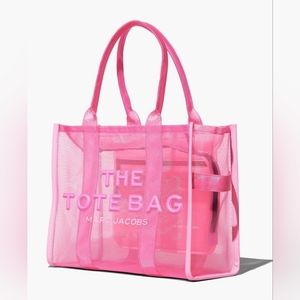 💕Authentic Marc Jacobs NWT THE MESH TOTE BAG - Large Candy Pink🫦